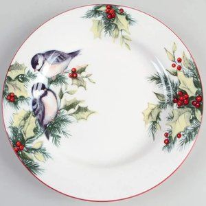 Last One! Certified International Susan Winget WINTER SONG Plate 9" Chickadee